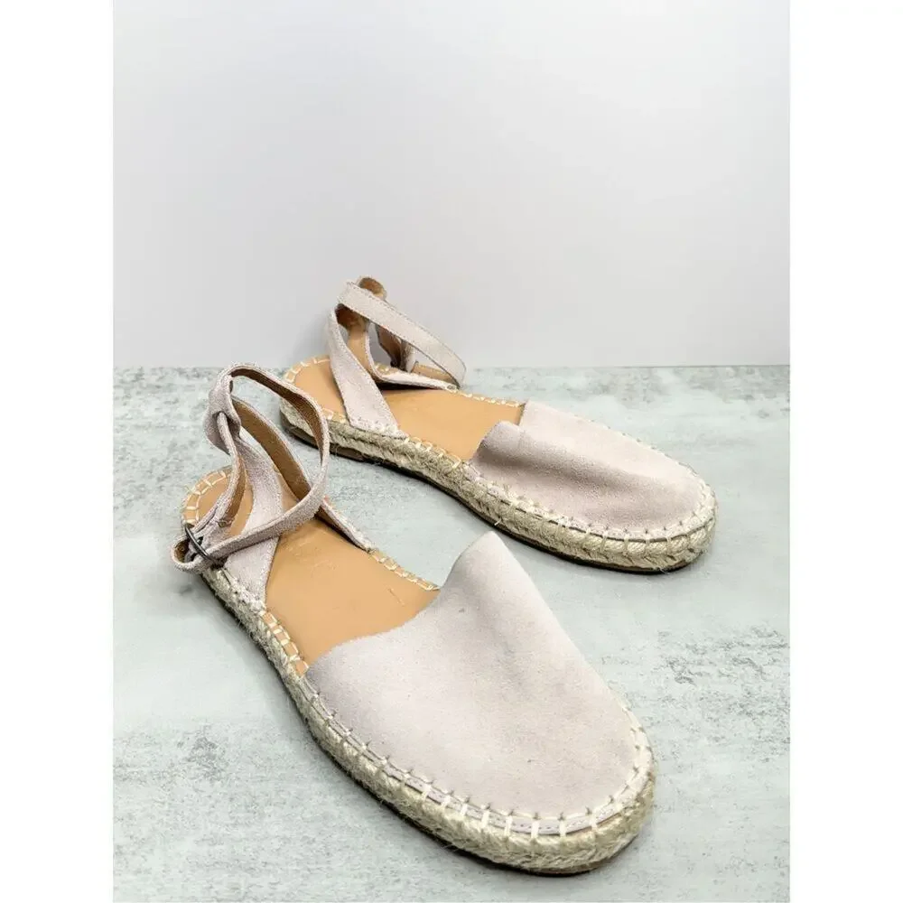 Splendid Espadrille Size 6 Pink‎ Leather Suede Ankle Strap Padded Round Toe Shoe